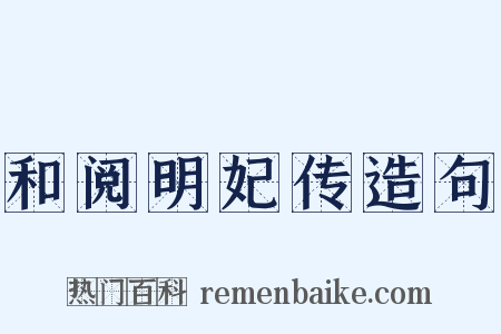 和阅明妃传造句是什么意思的图片